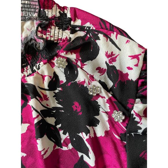 ADRIENNE VITTADINI, SIZE XL, 3/4 SLEEVE, TOP, RUCHED, JEWEL - Picture 4 of 5